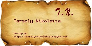 Tarsoly Nikoletta névjegykártya